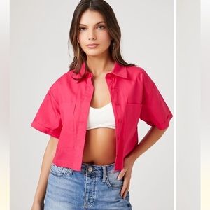 Semi- Cropped Poplin Shirt